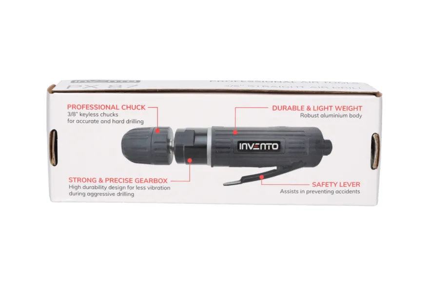 Szlifierka pneumatyczna INVENTO PX87 z uchwytem wiertarskim szybkomocującym, 2500 RPM