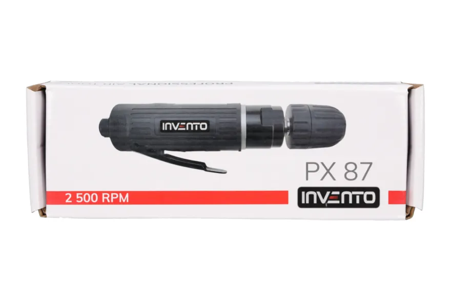 Szlifierka pneumatyczna INVENTO PX87 z uchwytem wiertarskim szybkomocującym, 2500 RPM