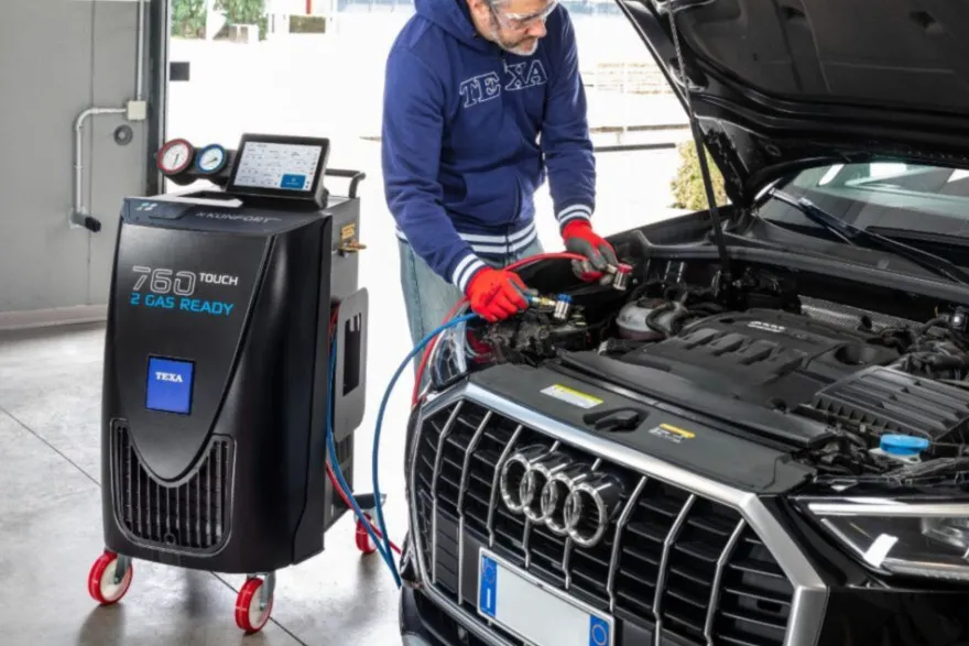 TEXA KONFORT 760 Touch R1234yf z identyfikatorem urządzenie stacja do klimatyzacji