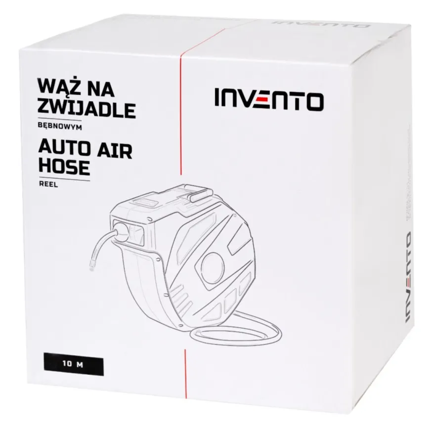 Wąż pneumatyczny na zwijadle 10m ( bęben + zwijacz ) INVENTO