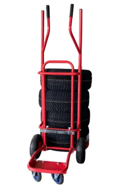 Wózek do transportu opon osobowych i SUV, pochylny 45 stopni, udźwig 150 kg