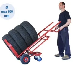 Wózek do transportu opon osobowych i SUV, pochylny 45 stopni, udźwig 150 kg