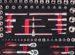 Wózek warsztatowy Invento 220 elementów, 6 szuflad
