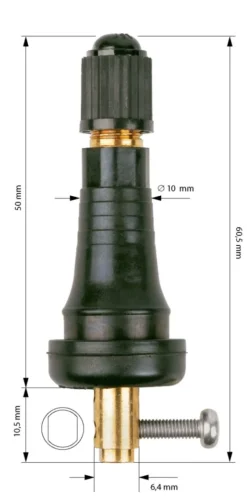 Zawór TPMS do czujnika CUB - gumowy (6-215A)