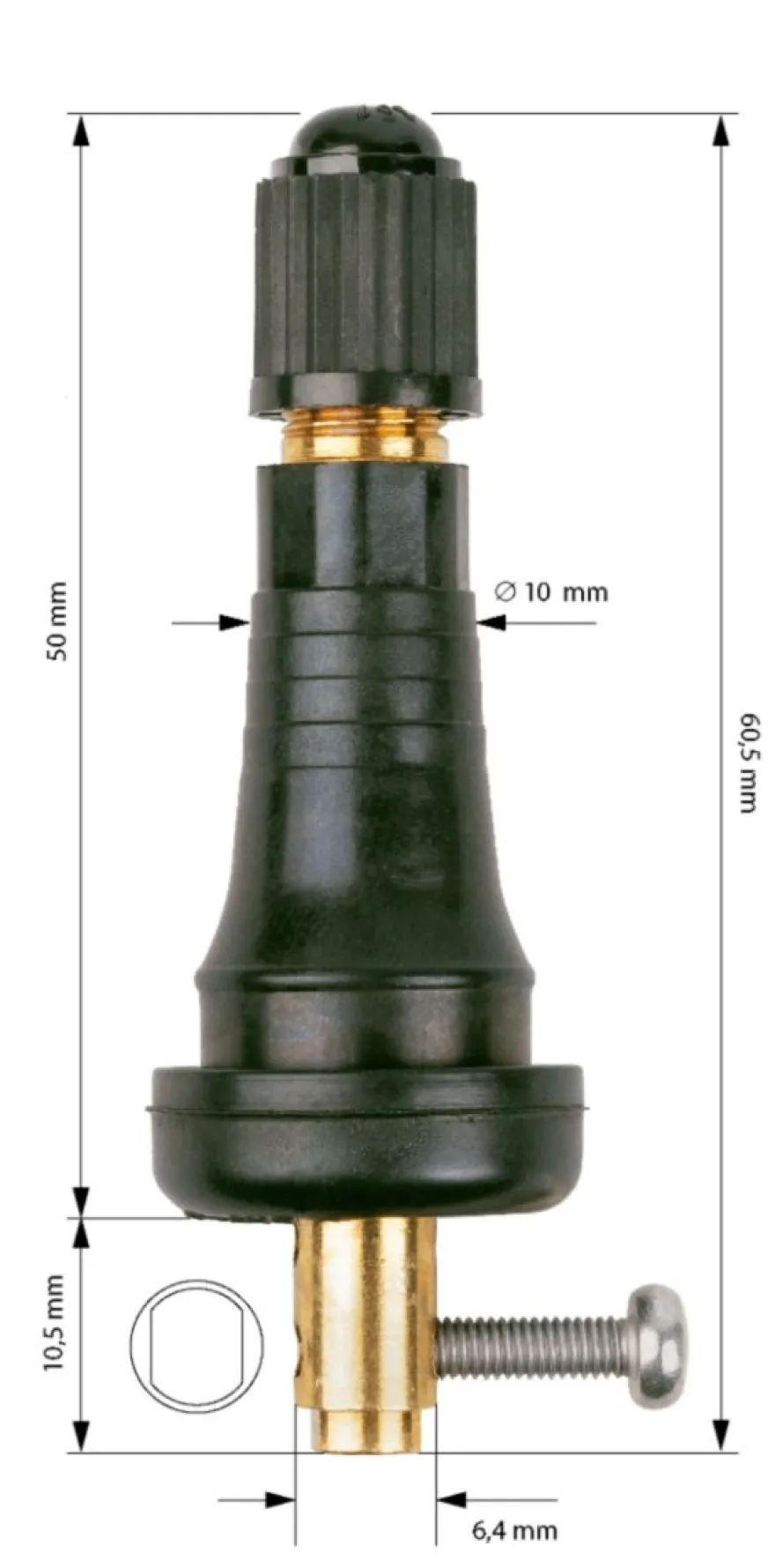 Zawór TPMS do czujnika CUB - gumowy (6-215A)