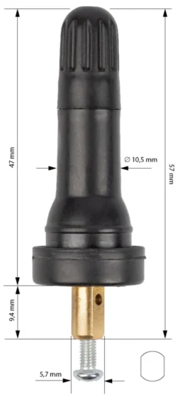 Zawór TPMS do czujnika OEM - Schrader TR413 gumowy