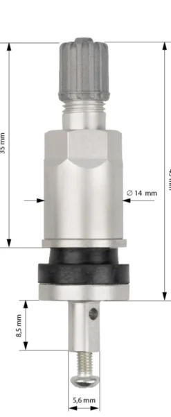 Zawór TPMS do czujnika OEM Schrader zamiennik TR413 aluminiowy