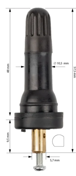 Zawór TPMS do czujnika OEM - Schrader TR413 gumowy - nowy typ