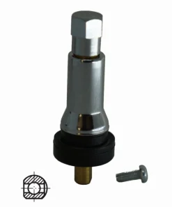 Zawór TPMS do czujnika OEM - Schrader TR413 gumowy nowy z chromowaną nakładką