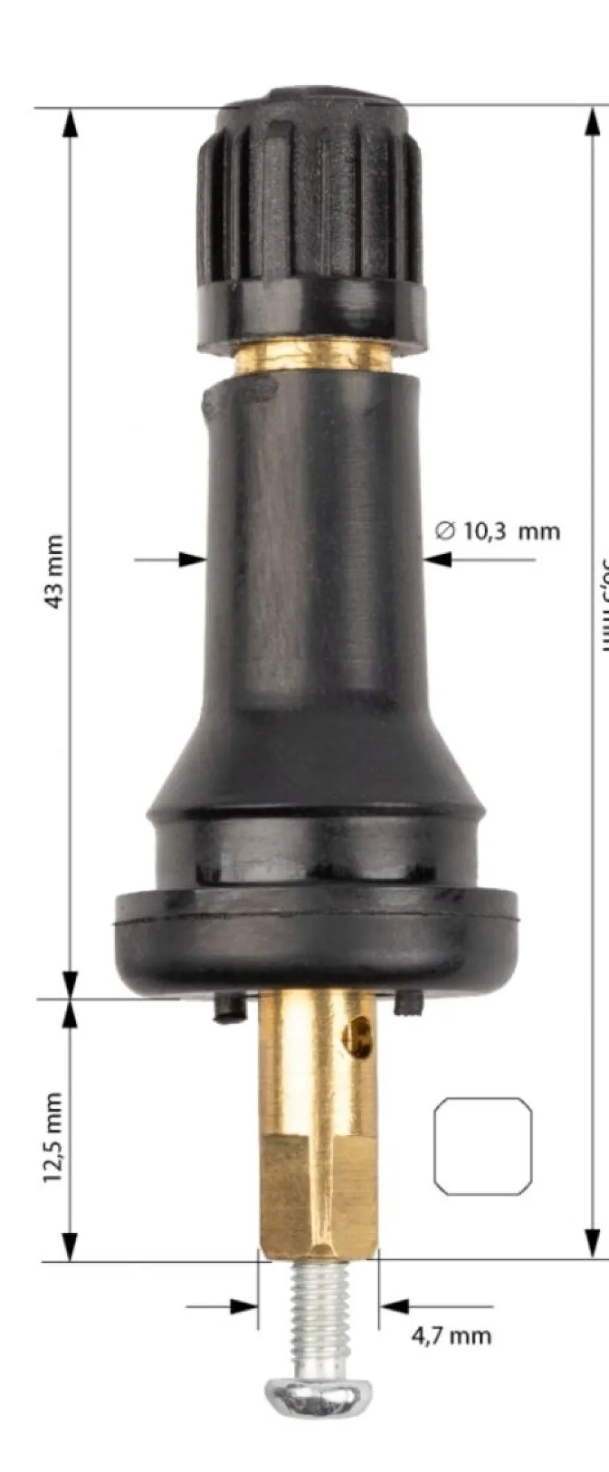 Zawór TPMS do czujnika OEM - TRW gumowy