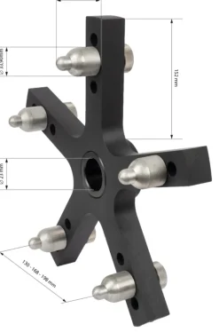 Zestaw INVENTO gwiazda 4 i 5-cio ramienna + flansza, uchwyt 42 mm LLKW do wyważarki cieżarowej
