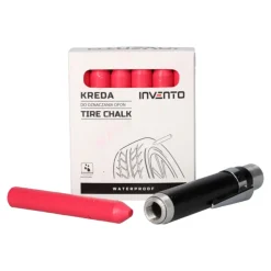 Zestaw kreda do opon czerwona Invento 12 szt + uchwyt