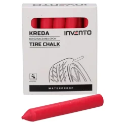 Zestaw kreda do opon czerwona Invento 12 szt + uchwyt