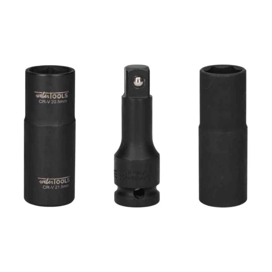 Zestaw nasadek 1/2" FORD (18,5-21,5 mm) + adapter/ przedłużka 75 mm