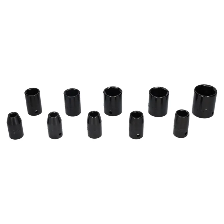 Zestaw 10 nasadek udarowych 1/2" 9-27 mm + przedłużka, adapter 5"